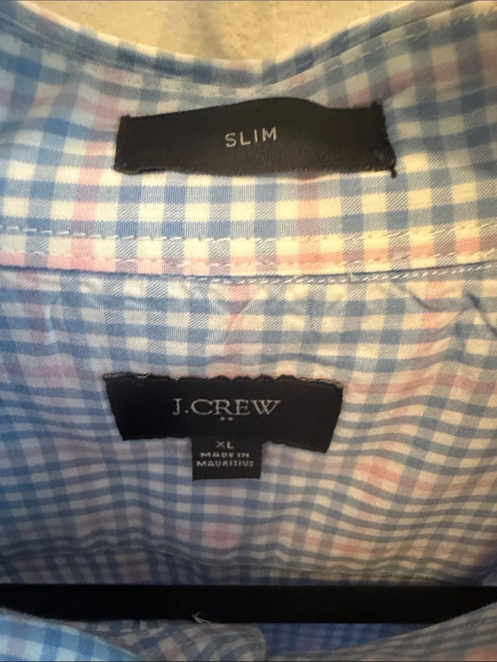 J. Crew Light Blue and Pink Plaid Dress Shirt